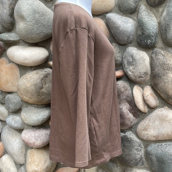 Karen Scott Brown V-Neck 3/4 Sleeve Top XL - Picture 4 of 7